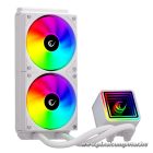 Rampage CPU Water Cooler - INFINITE V240 (36,9dB max., 98,54 m3/h; 2x12cm, A-RGB LED, fehér)