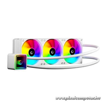 Rampage CPU Water Cooler - INFINITE V360 (36,9dB max., 98,54 m3/h; 3x12cm, A-RGB LED, fehér)