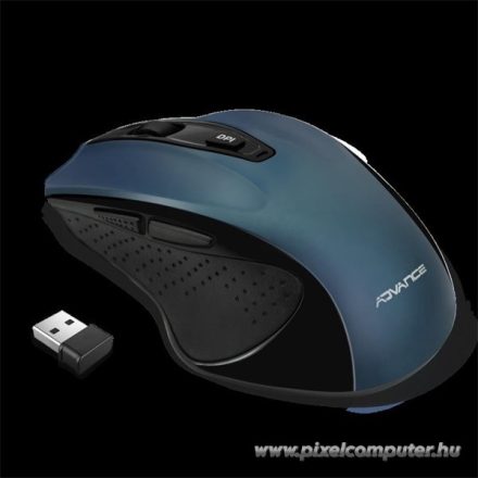 Advance Egér vezeték nélküli - SHAPE 6D (2400 DPI, 6 gomb, ergonomikus, kék)