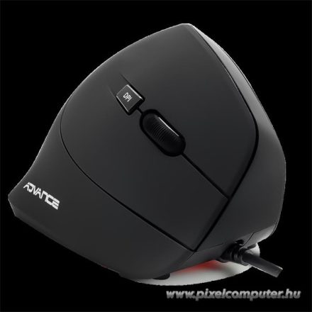 Advance Egér - VERTICAL PLUS MOUSE (1600 DPI, 6 gomb, ergonomikus, fekete)