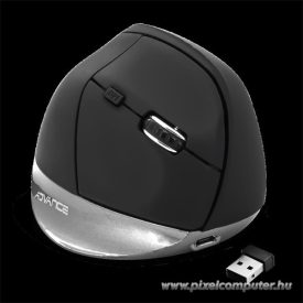   Advance Egér vezeték nélküli - VERTICAL PLUS MOUSE (2400 DPI, 6 gomb, ergonomikus, fekete)