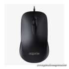 APPROX Egér - optikai, vezetékes,1000 DPI, Fekete