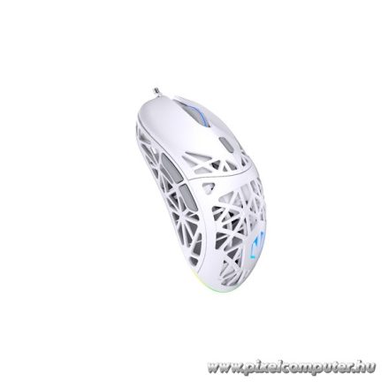 Endorfy Egér - LIV Onyx White (Honeycomb, 8000 DPI, ARGB, PixArt PAW3311, optikai, 1,8m, fehér)