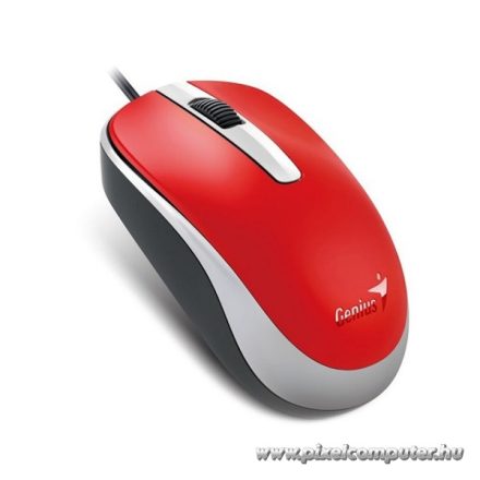 Genius Egér - DX-120 (Vezetékes, 1000 DPI, 3 gomb, USB, piros)