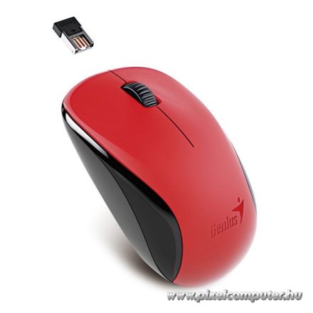 Genius Egér - NX-7000 (Vezeték nélküli, USB, 3 gomb, 1200 DPI, BlueEye, piros)