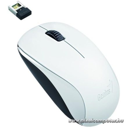 Genius Egér - NX-7000 (Vezeték nélküli, USB, 3 gomb, 1200 DPI, BlueEye, fehér)
