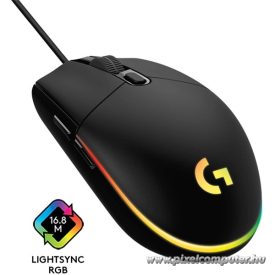   Logitech Egér - G203 Lightsync (Vezetékes, Gaming, Optikai, USB, 8000 DPI, fekete)