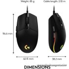 Logitech Egér - G203 Lightsync (Vezetékes, Gaming, Optikai, USB, 8000 DPI, fekete)