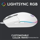 Logitech Egér - G203 Lightsync (Vezetékes, Gaming, Optikai, USB, 8000 DPI, fehér)