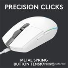 Logitech Egér - G203 Lightsync (Vezetékes, Gaming, Optikai, USB, 8000 DPI, fehér)
