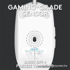 Logitech Egér - G203 Lightsync (Vezetékes, Gaming, Optikai, USB, 8000 DPI, fehér)