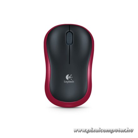 Logitech Egér - M185 (Vezeték nélküli, Optikai, Notebook, 1000 DPI, vörös)