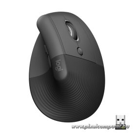   Logitech Egér - Lift (Vezeték nélküli, Optikai, 6 gomb, 4000 DPI, USB, szürke, Bluetooth)