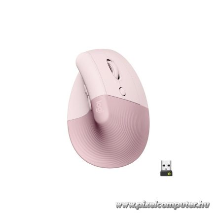 Logitech Egér - Lift (Vezeték nélküli, Optikai, 6 gomb, 4000 DPI, USB, rózsaszín, Bluetooth)
