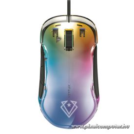   Vertux PHOENIX Gamer Egér - Vezetékes, Optikai, RGB LED, 5 gomb, 12000 DPI, Átlátszó