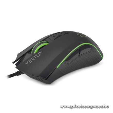 Vertux Rodon vezetékes optikai RGB GAMER egér 7 gombbal, 12000 DPI-vel, fekete