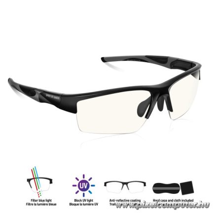 Spirit of Gamer Szemüveg - Retina Pro (Kékfény/UV szűrő, tükröződés mentes, modern dizájn, fekete)