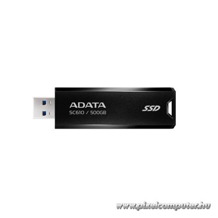 ADATA Külső SSD 500GB - SC610 (USB 3.2 Gen.2, R/W: 550/500 MB/s, USB Stick, fekete)