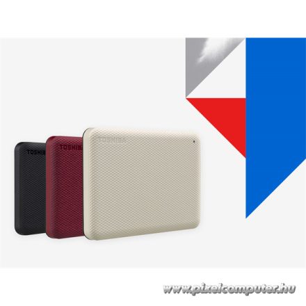 Toshiba Külső HDD 2.5" - 2TB Canvio Advance Piros (USB3.0; ~5Gbps; NTFS/HFS+; Mac kompatibilis)