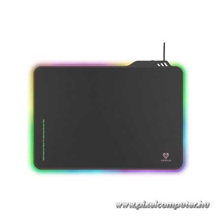 Vertux Egérpad - FLUXPAD (csúszásmentes, vízálló, RGB LED, fekete)