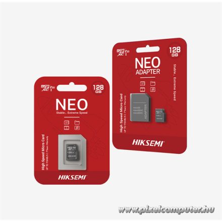 Hikvision HIKSEMI MicroSD kártya - NEO 64GB microSDXC™, Class 10 and UHS-I, TLC  + Adapter