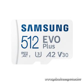   Samsung MicroSD kártya - 512GB MB-MC512SA/EU (EVO PLUS, microSDXC, UHS-I, R160, adapter, 512GB)