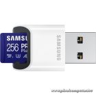 Samsung MicroSD kártya - 256GB MB-MD256SB/WW (PRO PLUS kártyaolvasóval, R180/W130, 256GB)