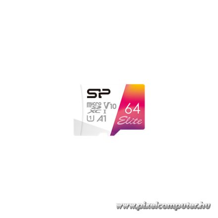 Silicon Power MicroSD kártya -  64GB microSDXC Elite UHS-1 U1 + adapter