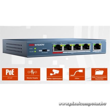 Hikvision Switch PoE - DS-3E0105P-E (4 port 100Mbps, 58W, 1 uplink port, L2)