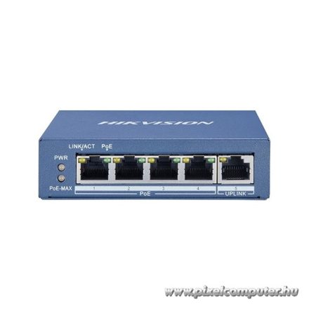 Hikvision Switch PoE - DS-3E0505P-E (4 port 1000Mbps, 60W, 1 uplink port, L2)