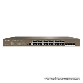   IP-COM Switch Vezérelhető PoE - G5328P-24-410W (L3; 24x1Gbps + 4xSFP port; 24 af/at PoE+ port; 370W; rack-mount)