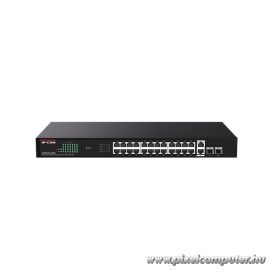   IP-COM Switch PoE - G1128P-24-250W (24x1Gbps; 2x1Gbps uplink; 2x SFP; 24 af/at PoE+ port; 230W, Rackbe szerelhető)