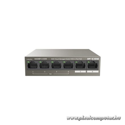 IP-COM Switch PoE - G2206P-4-63W (6x1Gbps; 4 af/at PoE+ port; 58W)