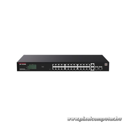 IP-COM Switch Menedzselhető PoE - G2228P-24-410W (24x1Gbps + 2x1Gbps Uplink + 2xSFP;  24af/at PoE+ port; 410W; rack)