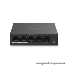   Mercusys Switch  PoE - MS105GP (5 port 1Gbps; 4 af/at PoE+ port; 65W; 250m; fém ház)