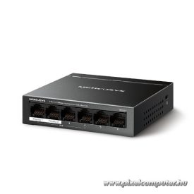   Mercusys Switch  PoE - MS106LP (6 port 100Mbps; 4 af/at PoE+ port; 40W; 250m; fém ház)