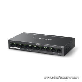   Mercusys Switch  PoE - MS110P (10 port 100Mbps; 8 af/at PoE+ port; 65W; 250m; fém ház)