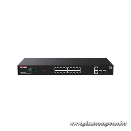 IP-COM Switch Menedzselhető PoE - G2220P-16-250W (16x1Gbps + 2x1Gbps Uplink + 2xSFP;  16af/at PoE+ port; 250W; rack)