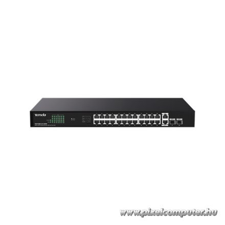Tenda Switch PoE - TEG1128P-24-250W (24x1Gbps + 2x 1Gbps Uplink + 2x SFP;  24 af/at PoE+ port; 250W; rack-mount)