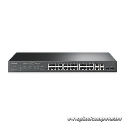 TP-Link Switch  PoE - TL-SL2428P (24port 100Mbps + 2port 1Gbps;  24 af PoE port; 2x Combo SFP; 250W, 250m extended mode)