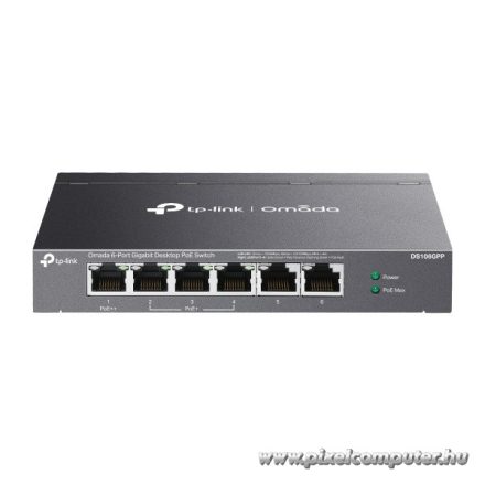 TP-Link Switch  PoE - DS106GPP (6 port 1Gbps; 3x at PoE+ port ; 1x bt PoE++ port; 64W)