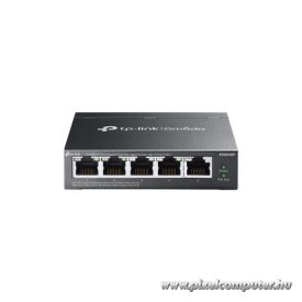   TP-Link Switch Menedzselhető PoE - ES205GP (Omada; 5x 1Gbps; 4x af/at PoE+ port; 65W)