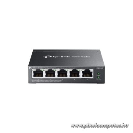 TP-Link Switch Menedzselhető PoE - ES205GP (Omada; 5x 1Gbps; 4x af/at PoE+ port; 65W)