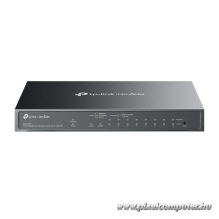 TP-Link Switch Menedzselhető PoE - ES210GMP (Omada; 9x 1Gbps + 1x 1Gbps combo port; 8x af/at PoE+ port; 123W)