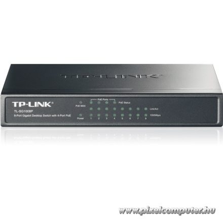 TP-Link Switch  PoE - TL-SG1008P (8 port 1Gbps; 8/4 af PoE port; 55W)