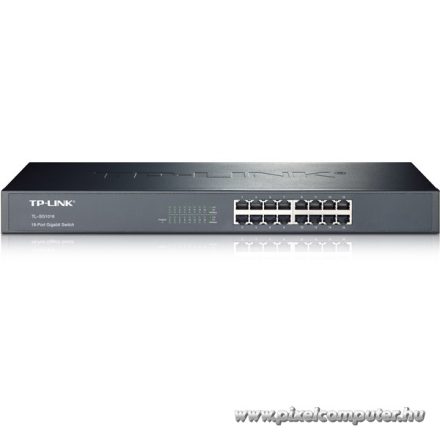 TP-Link Switch  - TL-SG1016 (16 port, 1000Mbps; fém ház, rackbe szerelhető)