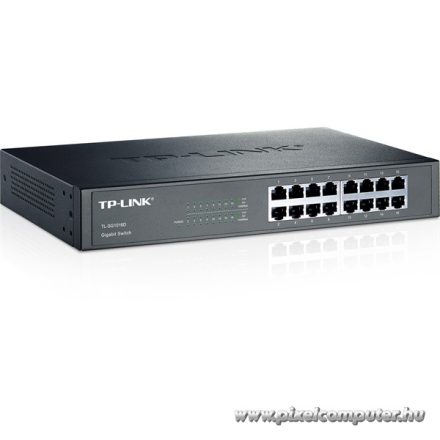 TP-Link Switch  - TL-SG1016D (16 port, 1000Mbps; fém ház, rackbe szerelhető)