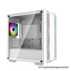 DeepCool Számítógépház - CC360 ARGB WH (fehér, ablakos, 3x12cm ventilátor, Mini-ITX / Micro-ATX, 1xUSB3.0, 1xUSB2.0)