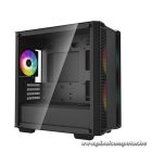 DeepCool Számítógépház - CC360 ARGB (fekete, ablakos, 3x12cm ventilátor, Mini-ITX / Micro-ATX, 1xUSB3.0, 1xUSB2.0)