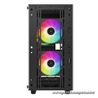 DeepCool Számítógépház - CC360 ARGB (fekete, ablakos, 3x12cm ventilátor, Mini-ITX / Micro-ATX, 1xUSB3.0, 1xUSB2.0)